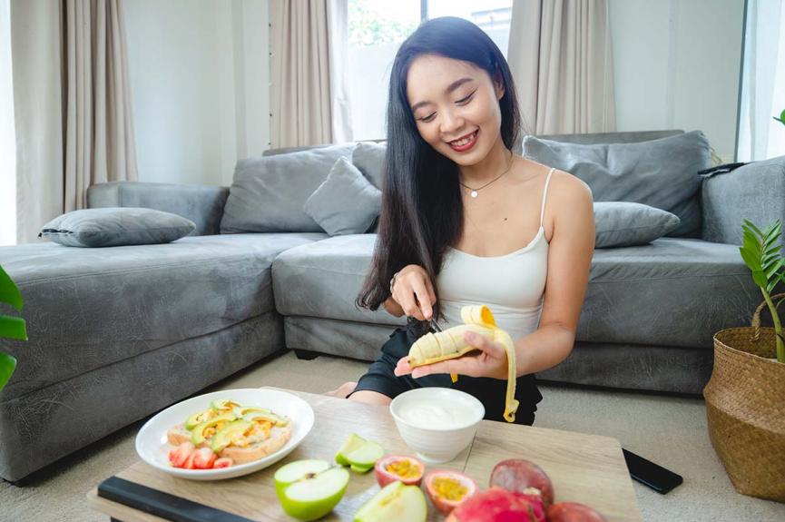 woman eating after teeth whitening woman eating after teeth whitening