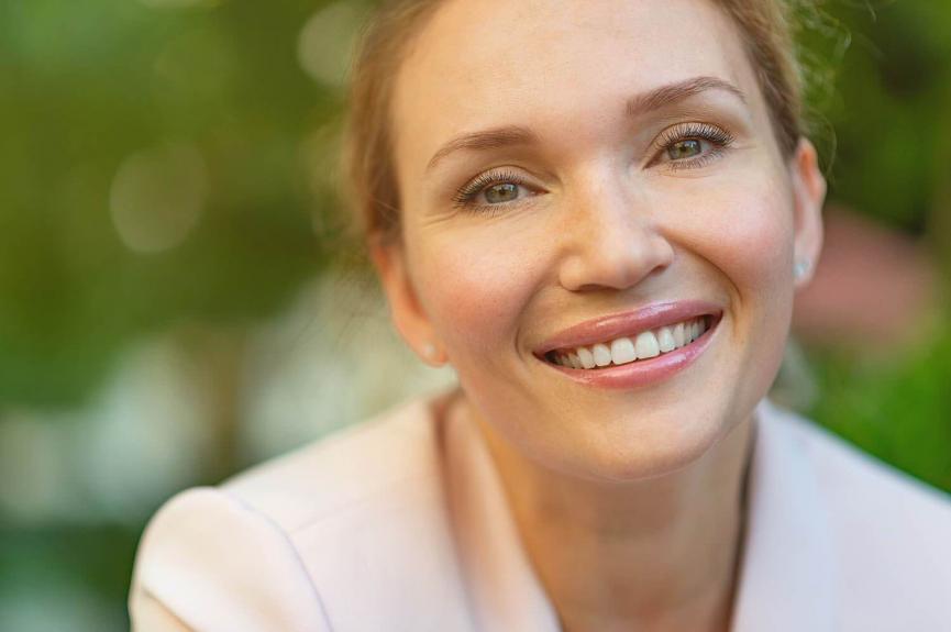 Smiling woman with perfect white teeth Smiling woman with perfect white teeth