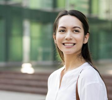 asian woman with beautiful smile