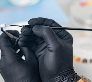 technician making a same day dental crown