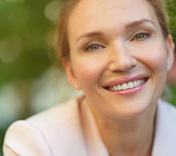 Smiling woman with perfect white teeth